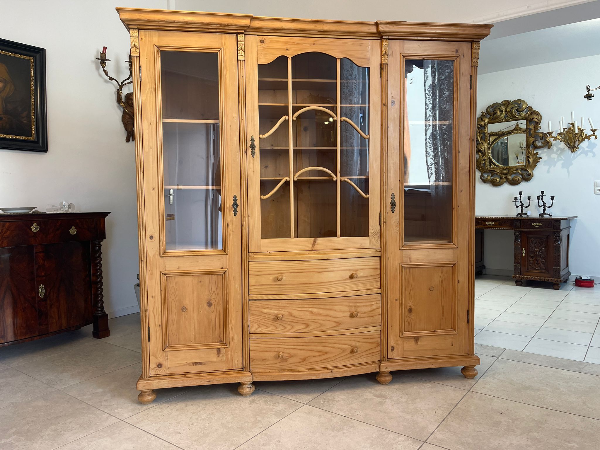 db0e87e9-bf52-41dd-8faf-46f36b984d7e Originale Gründerzeit Vitrine Bücherschrank A4981