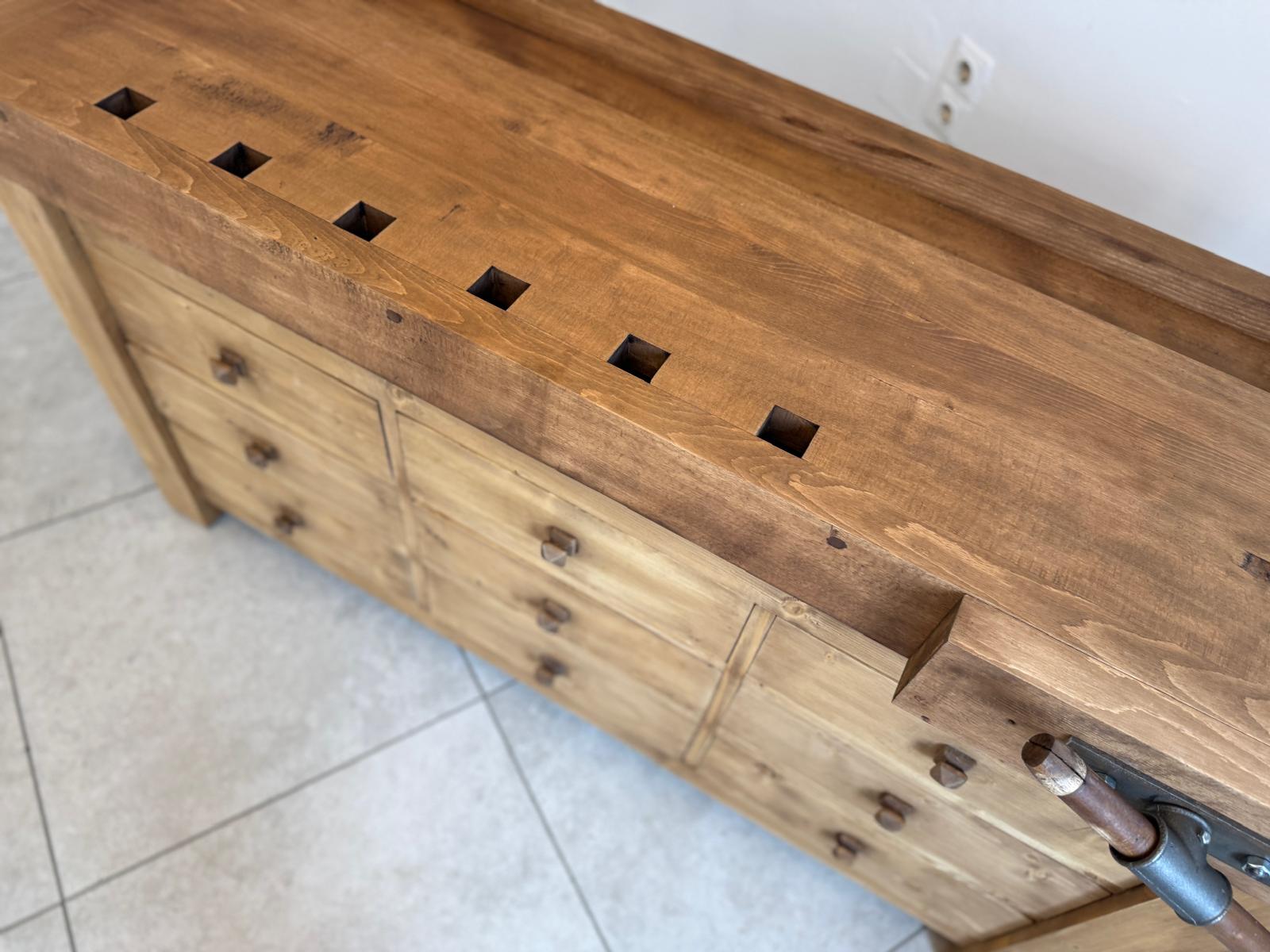 Hobelbank,Werkbank Ladentisch Antik Massivholz D2275