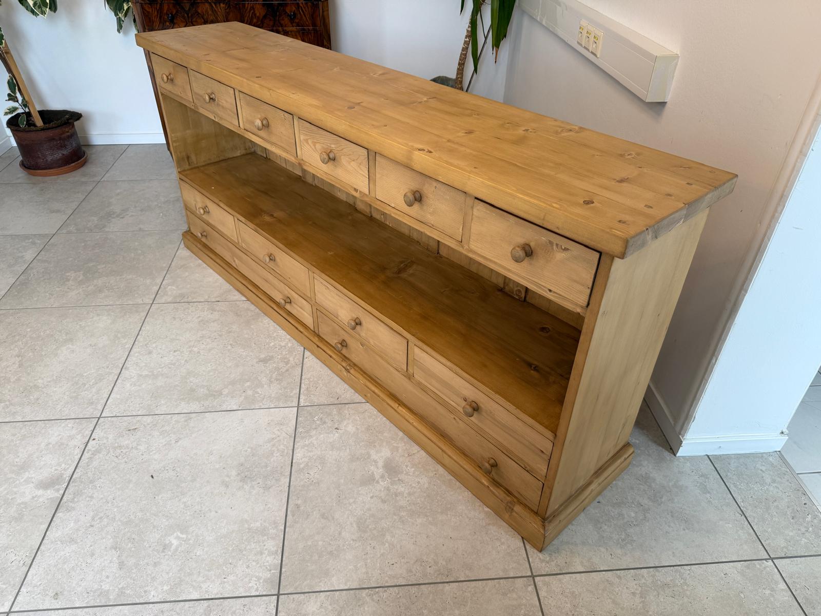 SALE Bäuerliche 12 Laden Kommode Anrichte Sideboard Weichholz G2072