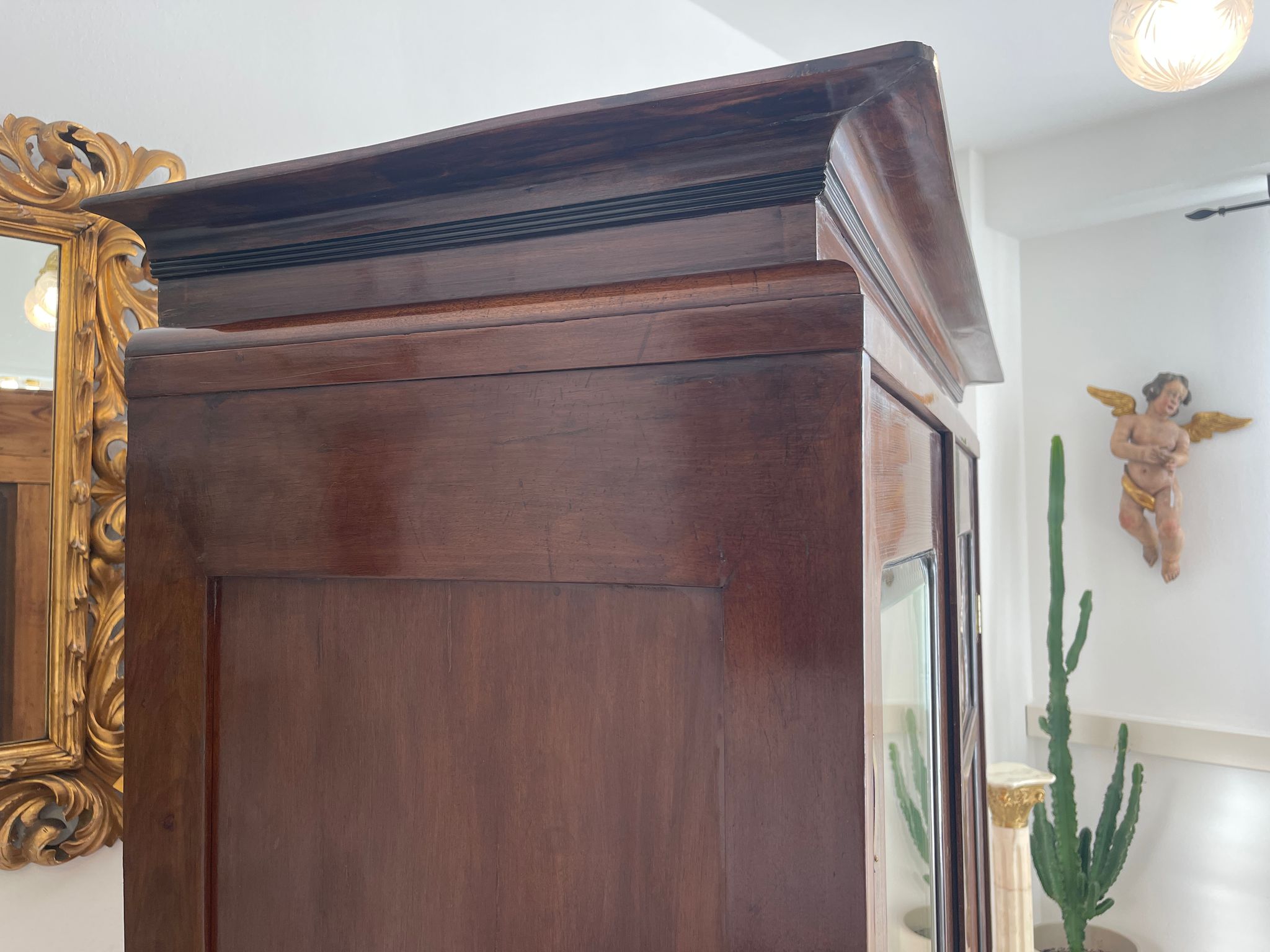 Traum Jugendstil Bücherschrank Spiegelschrank Marketiert Antiquität G1295