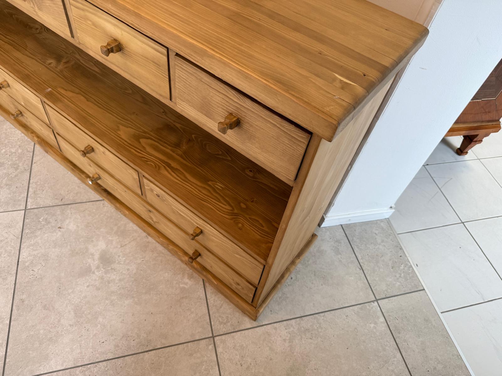 Praktische bäuerliche 12 Laden Kommode Anrichte Sideboard Antik G2070 