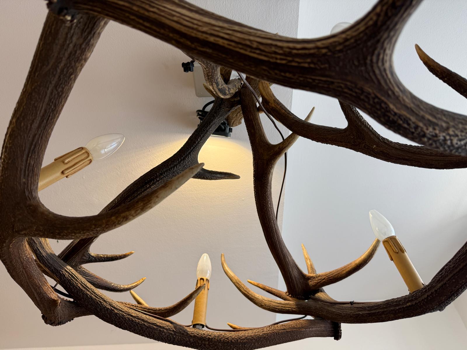  Bauernlampe Geweihleuchte Jagdlampe Hirschlampe G1993