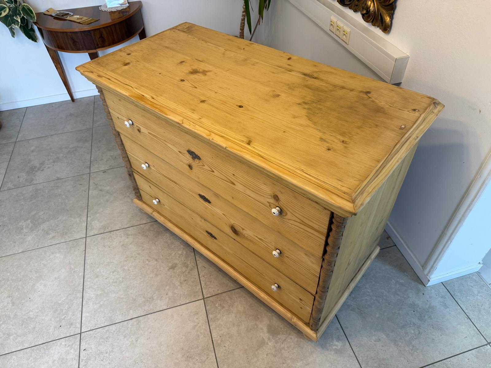 Originale Gründerzeit Kommode Restauriert Fichtenholz Antik D1081