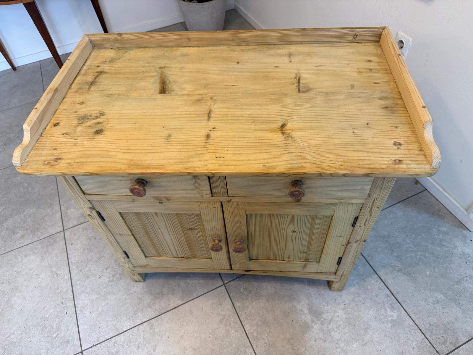 Bäuerliche Wickelanrichte Kommode Naturholz Antik & Alt D1075