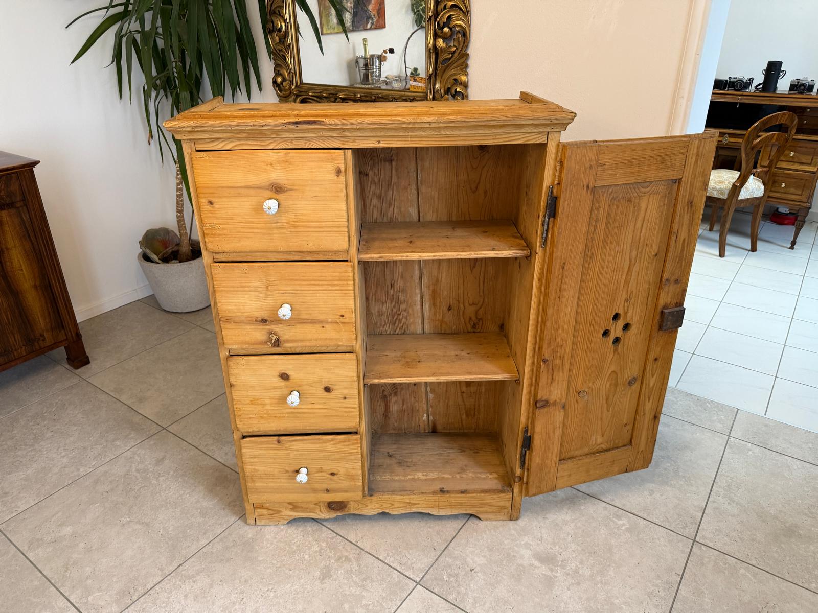 Brotschrank Almerschrank Speiskasten Bauernkasten Naturholzschrank Antik G2141