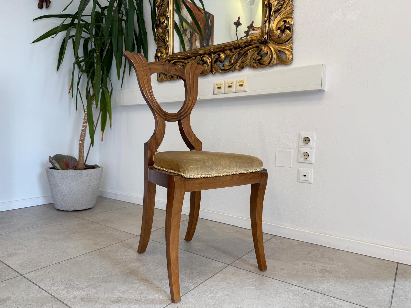 Biedermeier Sessel Nussholz Stuhl Antiquität G2106