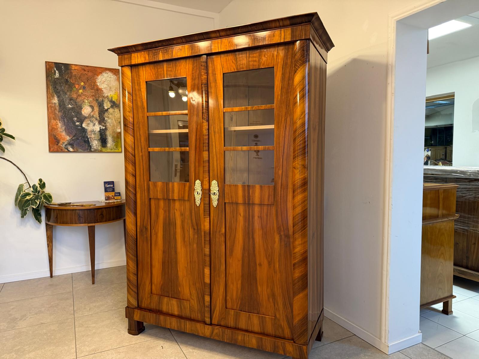 SALE Restaurierte Biedermeier Vitrine Bücherschrank ANTIQUITÄT G2393