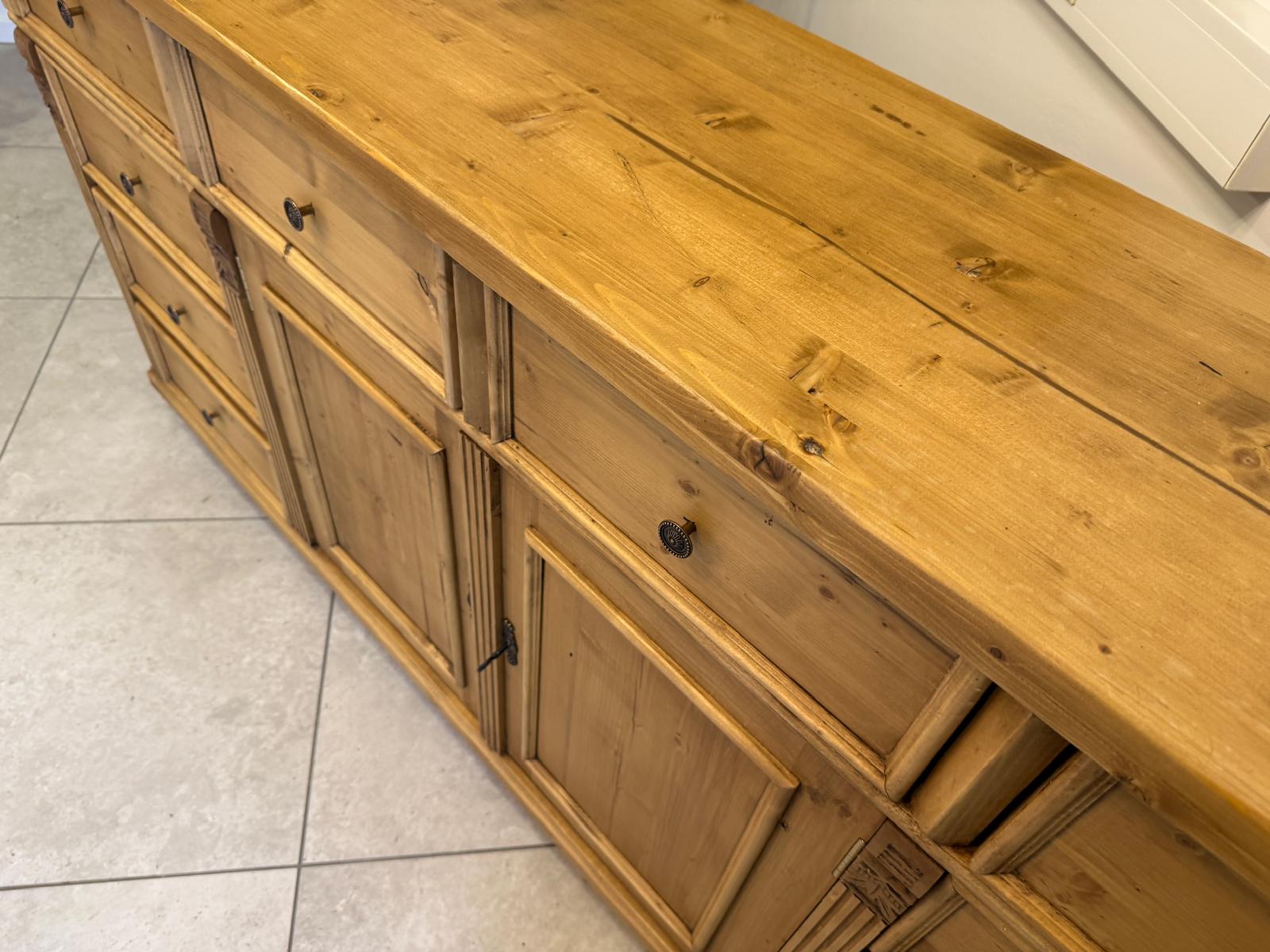 10 Altholz Ladenkommode Ladenschrank Apothekerschrank Weichholz Antik G2318