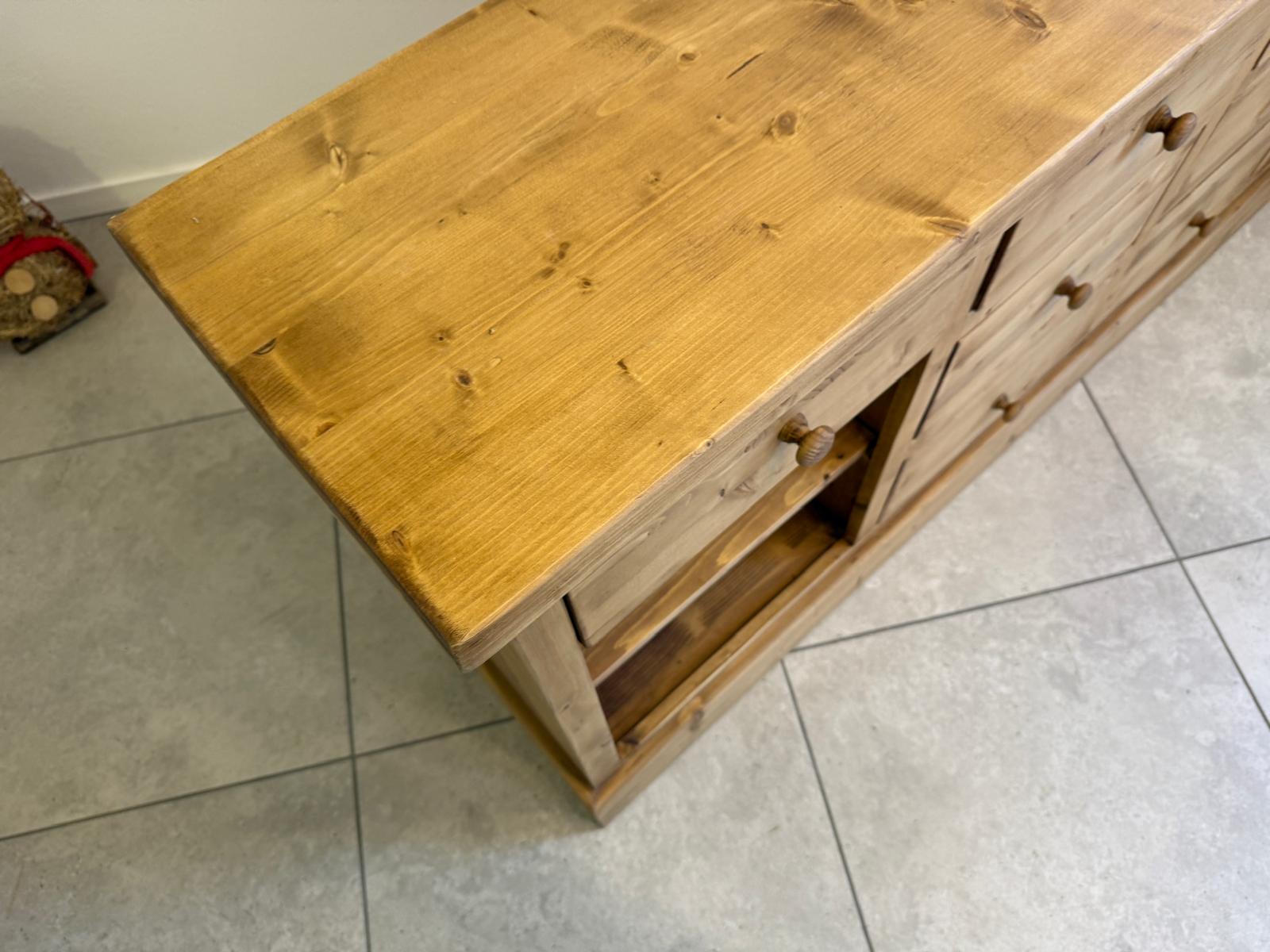 Antike 8 Ladenkommode Ladenschrank Apothekerschrank Weichholz G2315