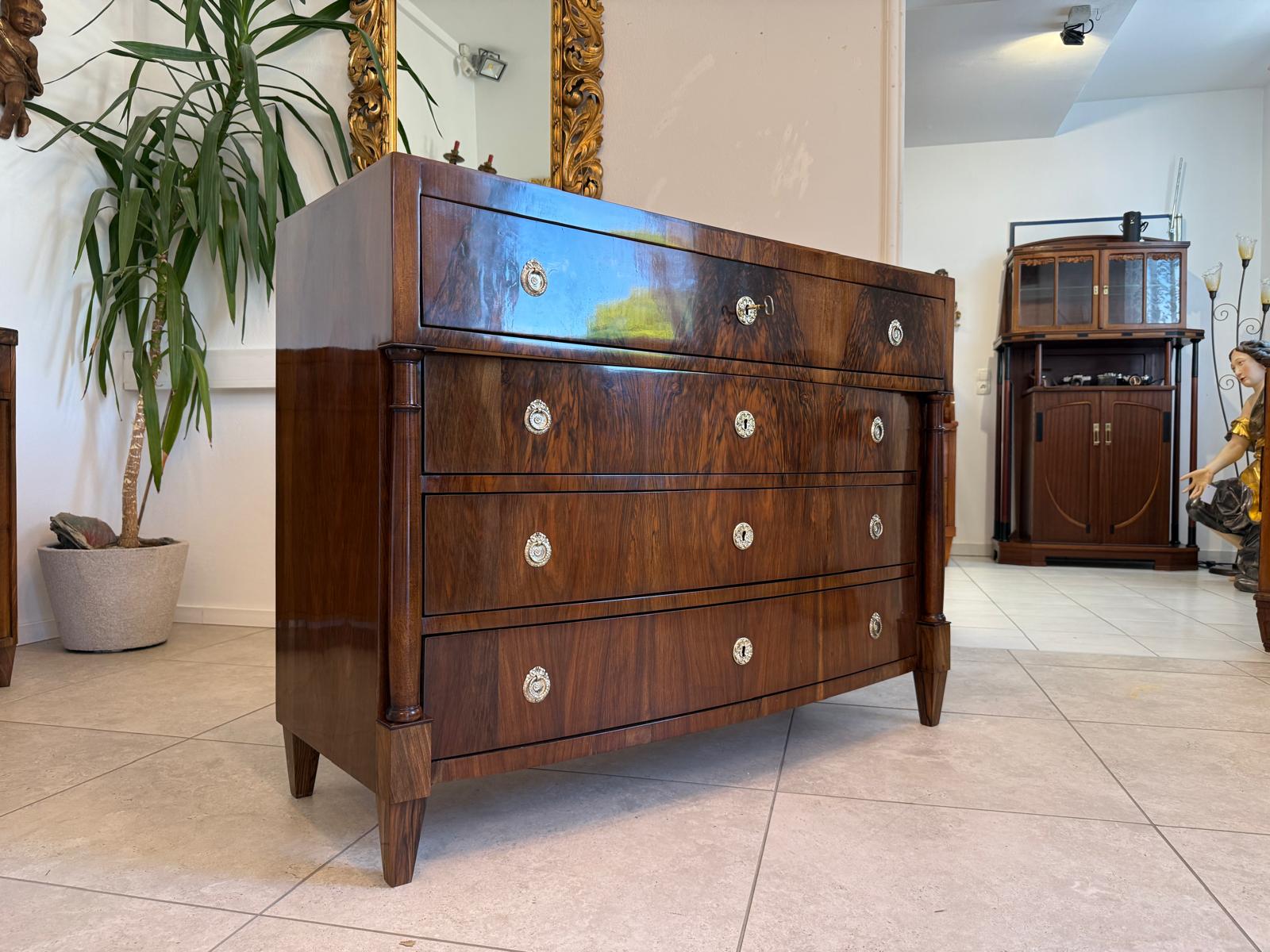 Restaurierte Biedermeier Schreibkommode Nussholz Antiquität G1967