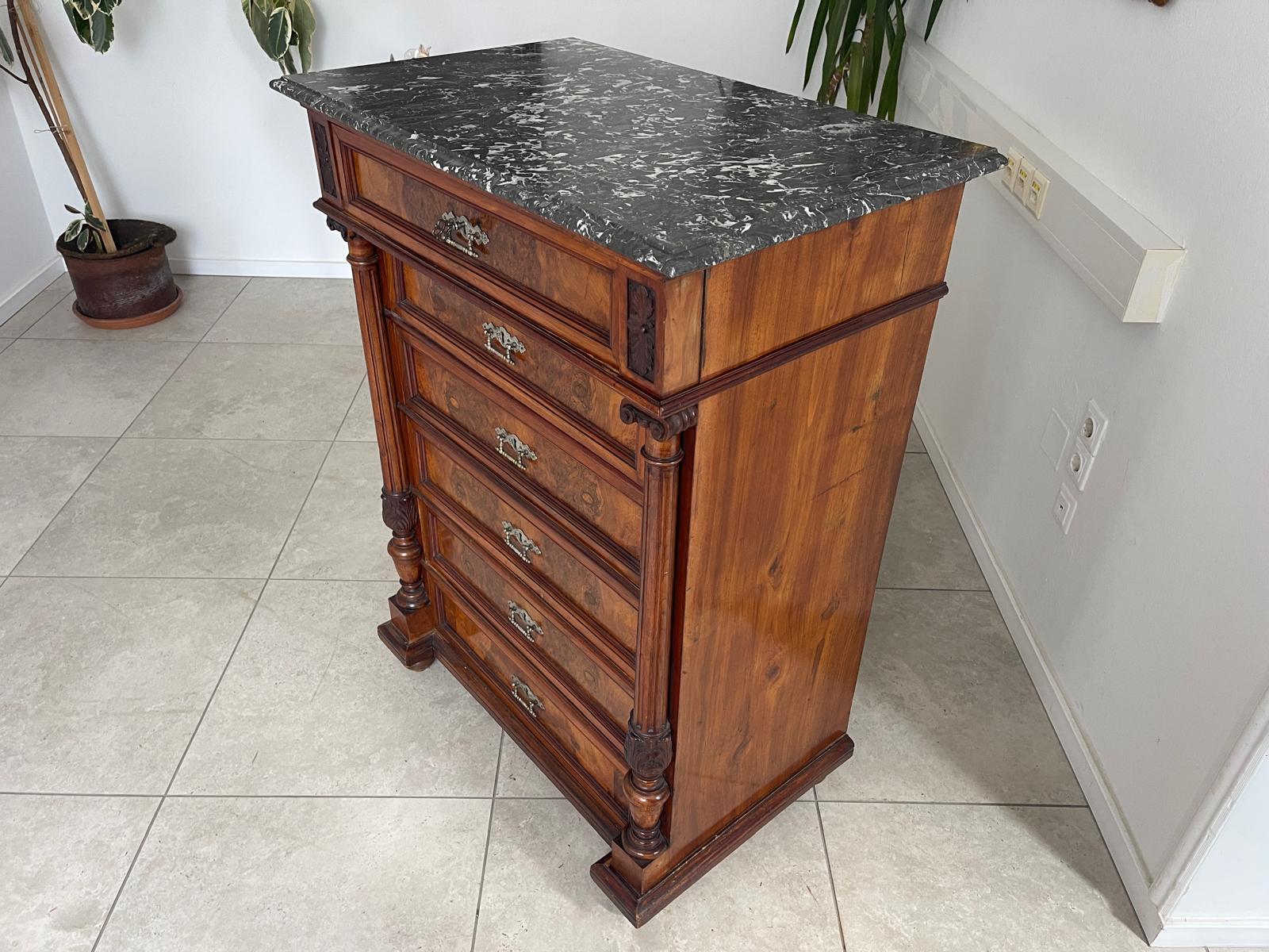 Gründerzeit Wochenkommode Nussholz Ladenschrank G1338