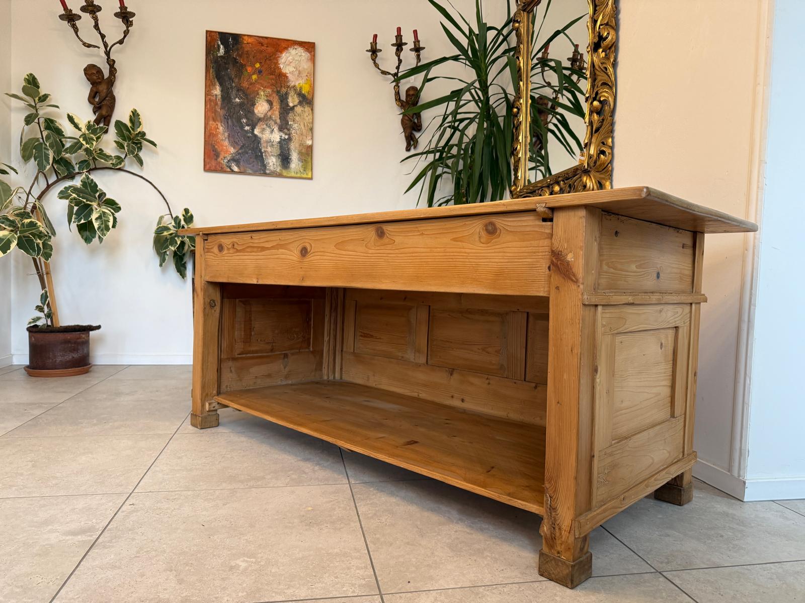 Urige bäuerliche Bar Altholz Vintage Verkaufstheke Schneidertisch G2255