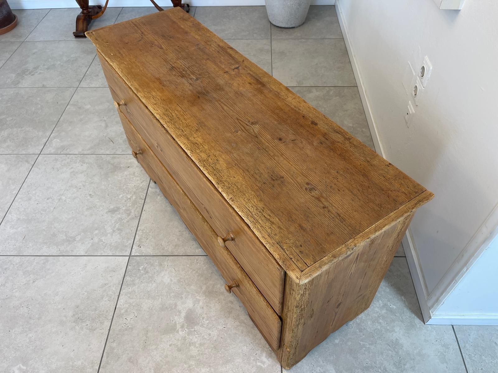 Biedermeier 2 Laden Kommode Antiquität Naturholschrank Bauernmöbel antik G1624