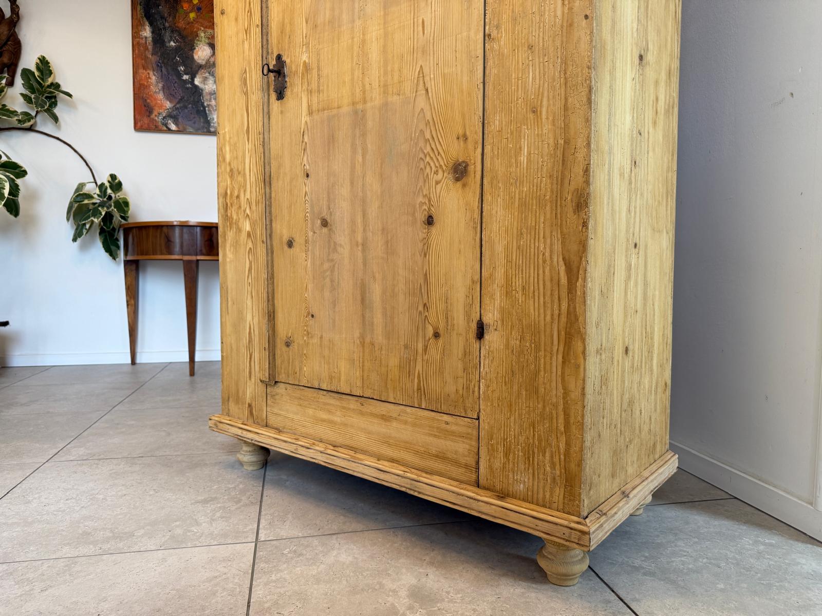 Originaler 1 türiger Bauernschrank Jugendstil Naturholzschrank Bauernstube G2338