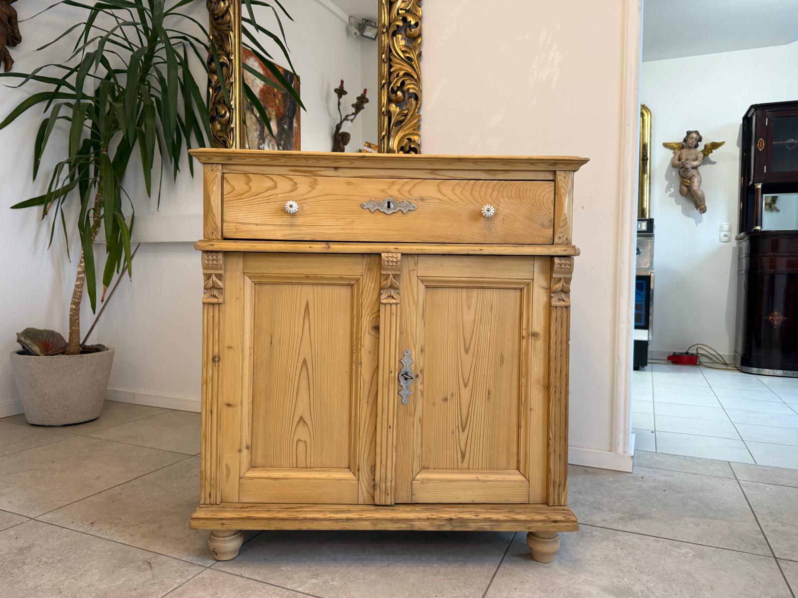 Bäuerliche Anrichte Kommode Laden Kasterl Antik Weichholz D1082