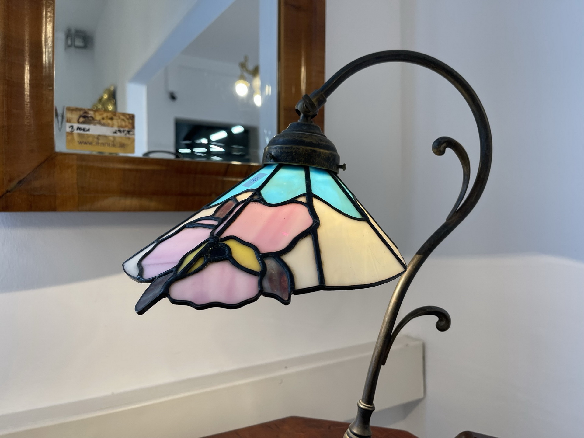 tiffany-glaskunst-_158 Echtglas Schreibtisch Lampe Tiffany Glaskunst Klaunser kl14-1
