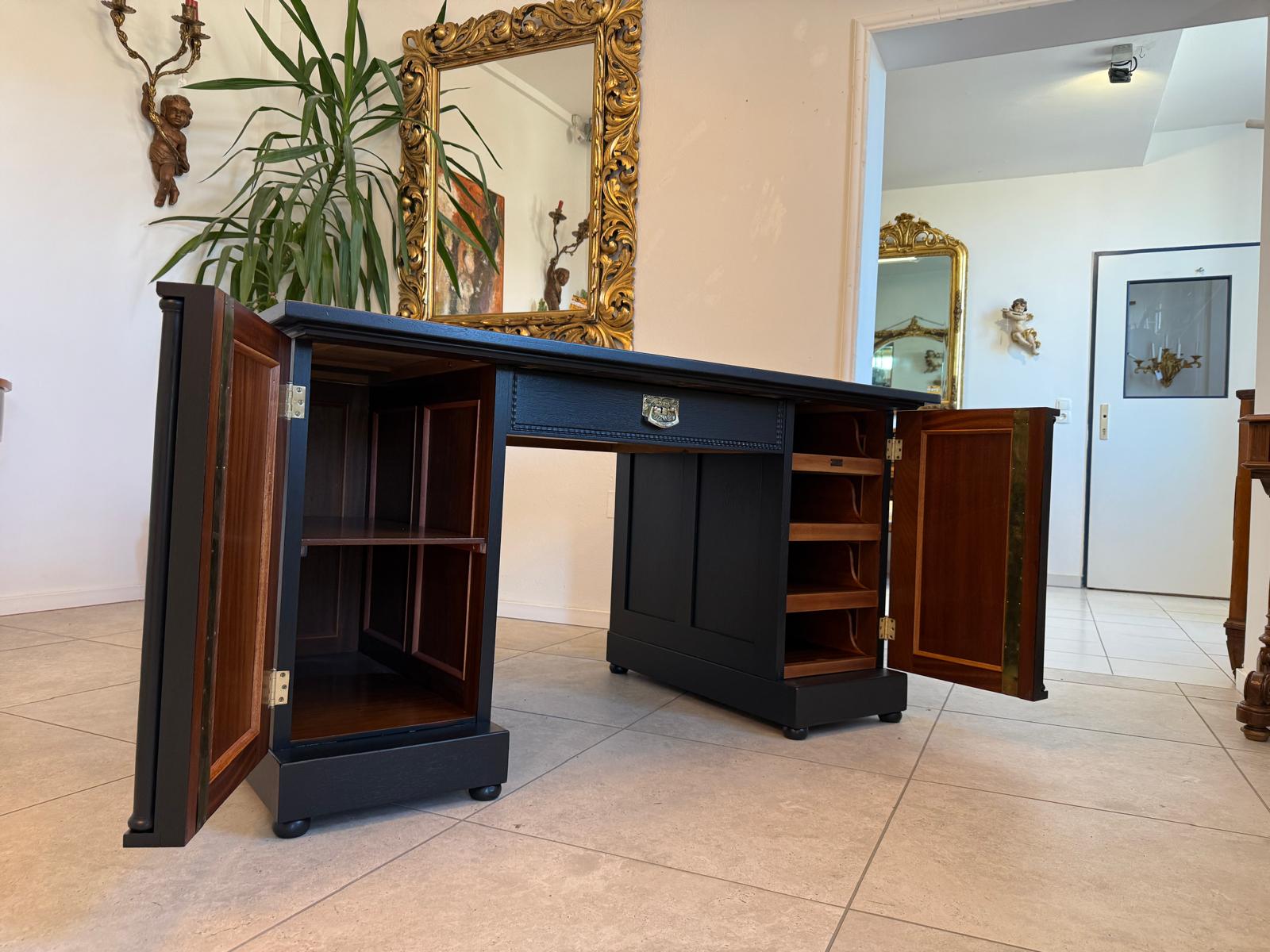 Restaurierter Jugendstil Schreibtisch Sekretär Freisteher Originalstück G2274