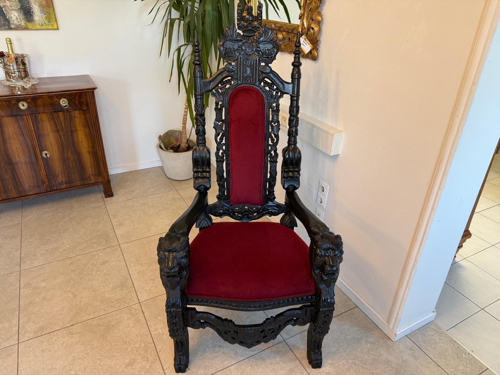 Prachtvoller Fauteuil Stuhl Königssessel Prunksessel Barockstil G2096