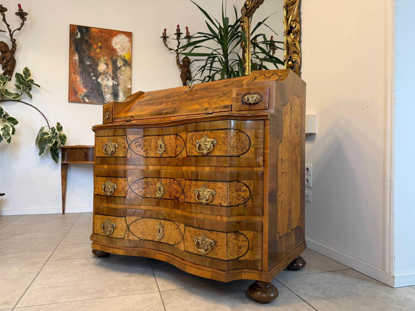Authentischer Barock Schreibsekretär Sekretär Kommode Antiquität  G2374