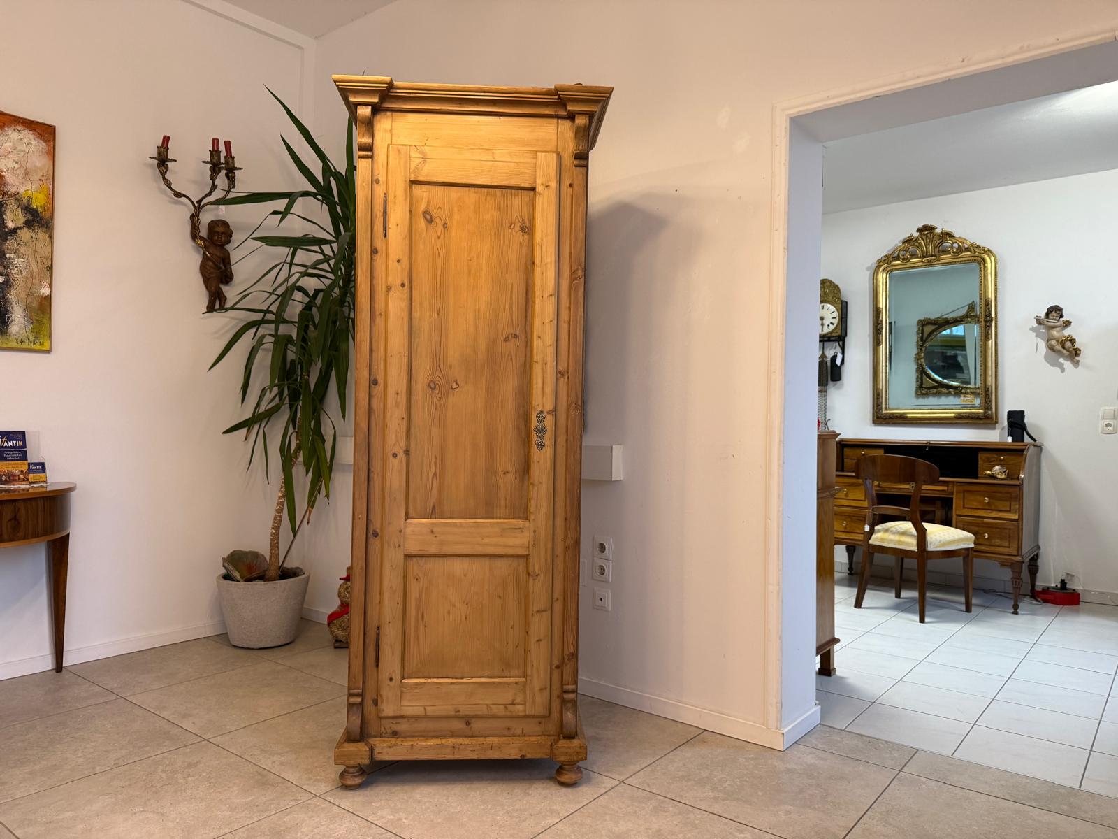 Restaurierter 1 türiger Bauernschrank Gründerzeit  Naturholzschrank G2259