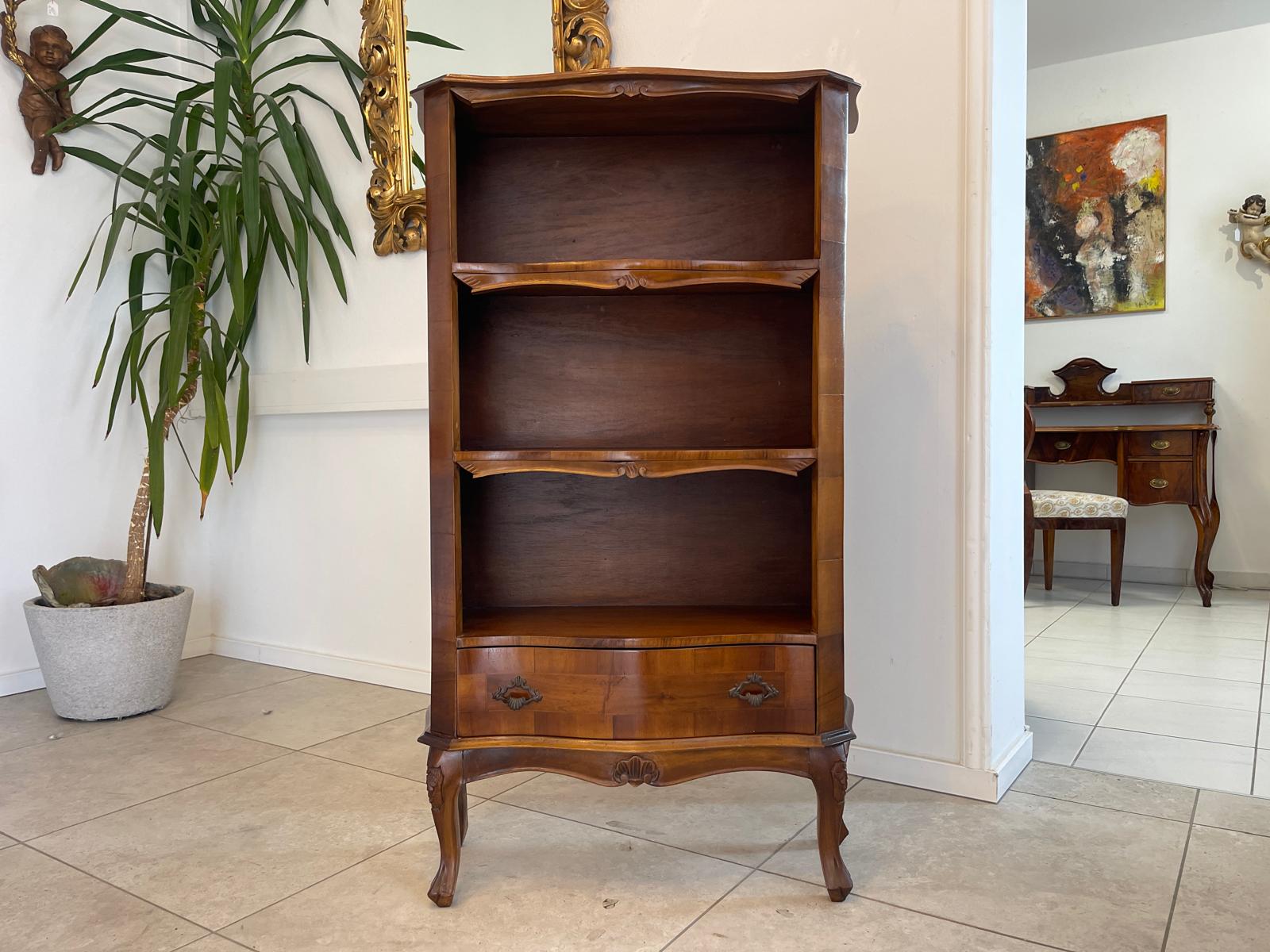 Barockstil Regal Ablage Bücherregal aus Buchenholz, zierlich und stilvoll G1198