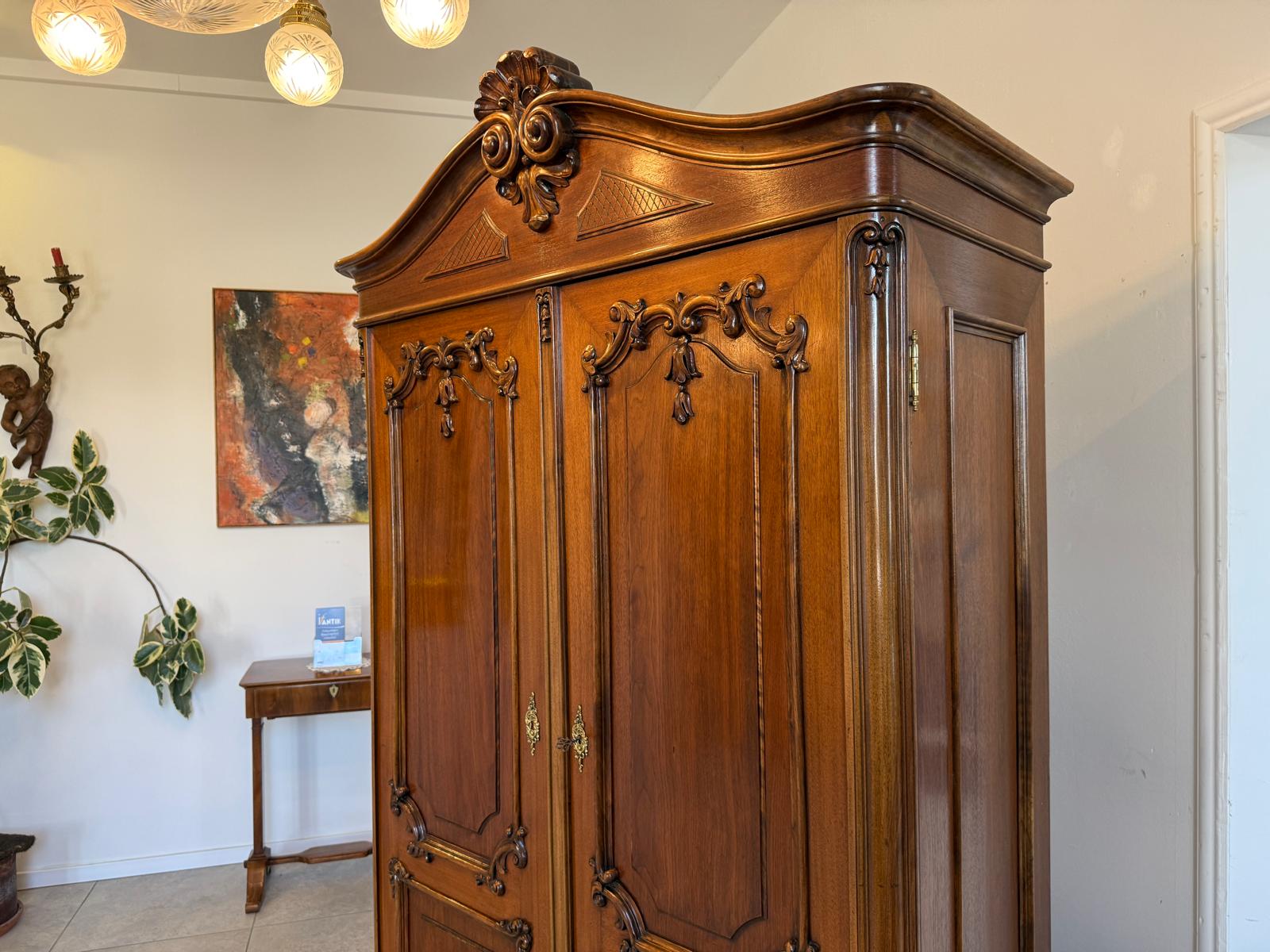 Antiker Originaler Pfeiferlbarock Kleiderschrank Dielenschrank Schrank  D1237