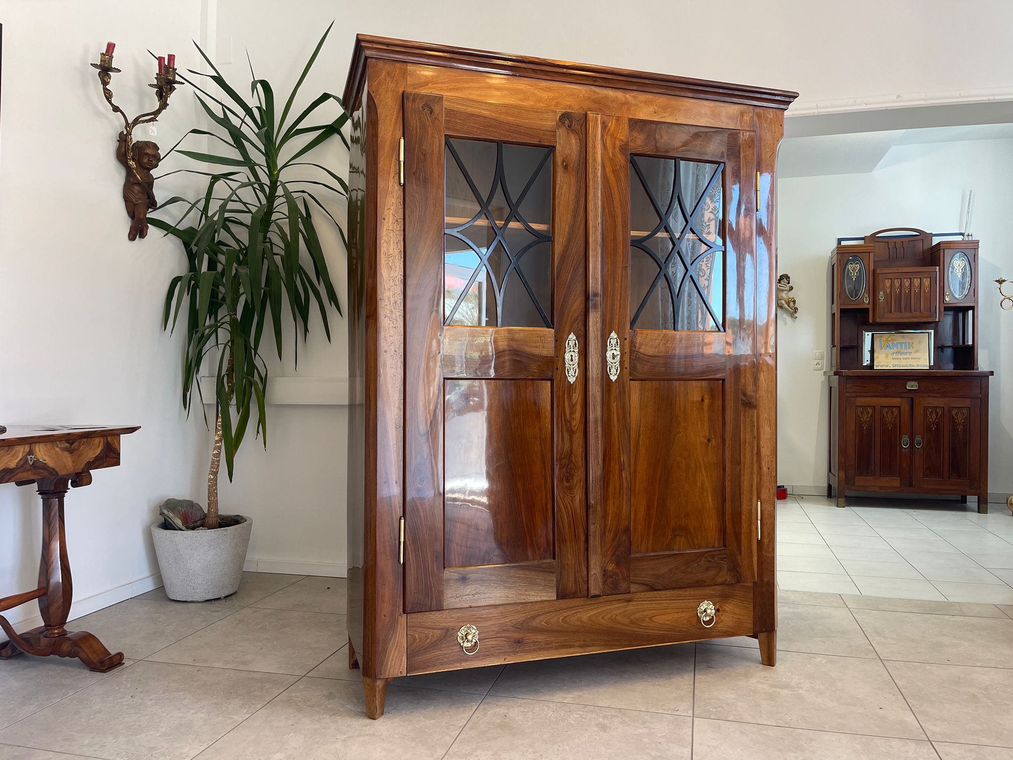 SALE Restaurierte Biedermeier Vitrine Bücherschrank Glasschrank TRAUM ANTIQUITÄT G1375
