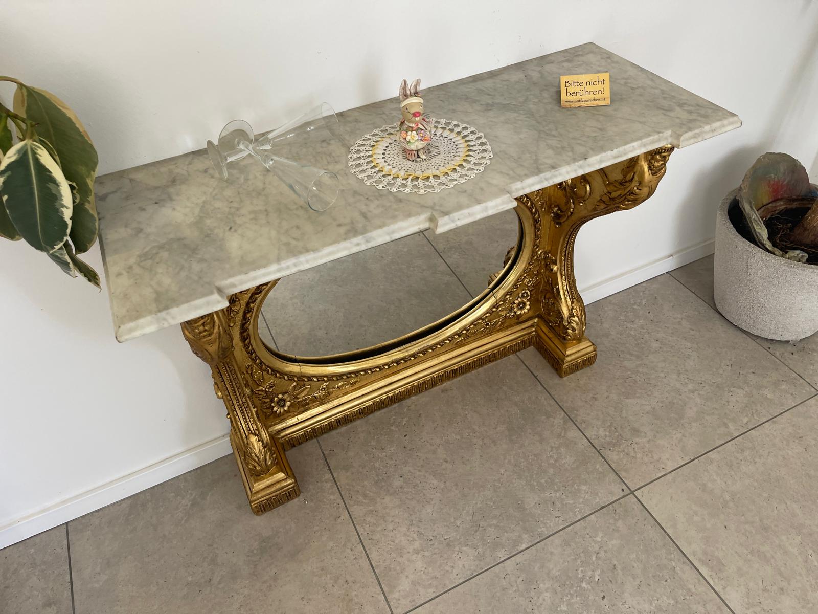 SALE Vergoldete Biedermeier Konsole Podest Antiquität G1339