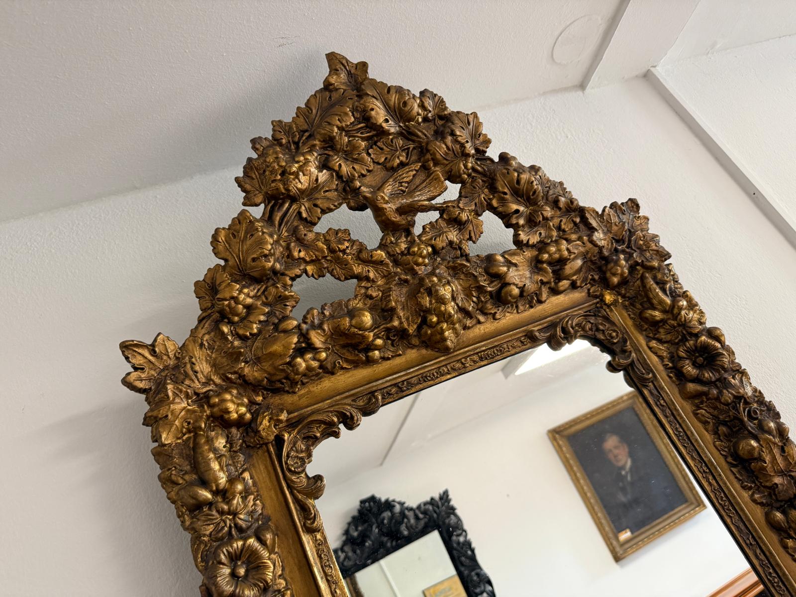 Rosenspiegel Ritterspiegel um 1860 Rosen Spiegel  Traum Rahmen G2167