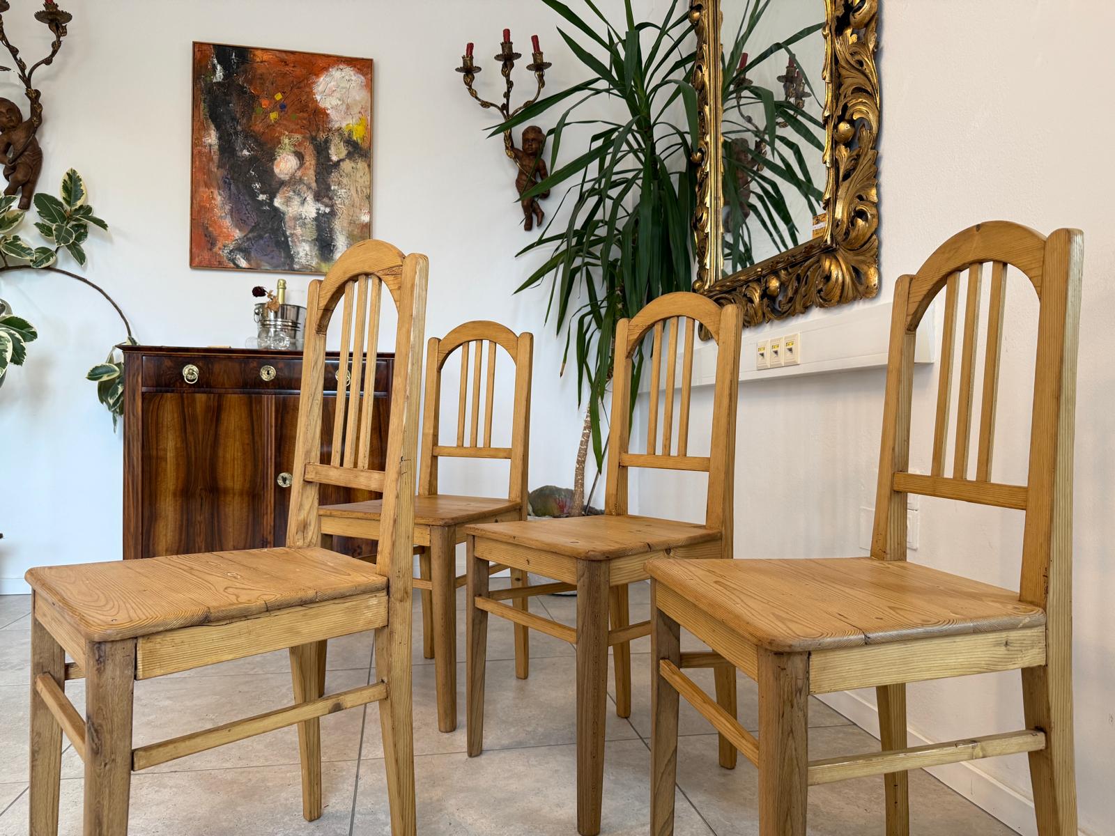 4 Originale Jugendstil ichtenholz Bauernsessel Sessel Fichtenholz G2121