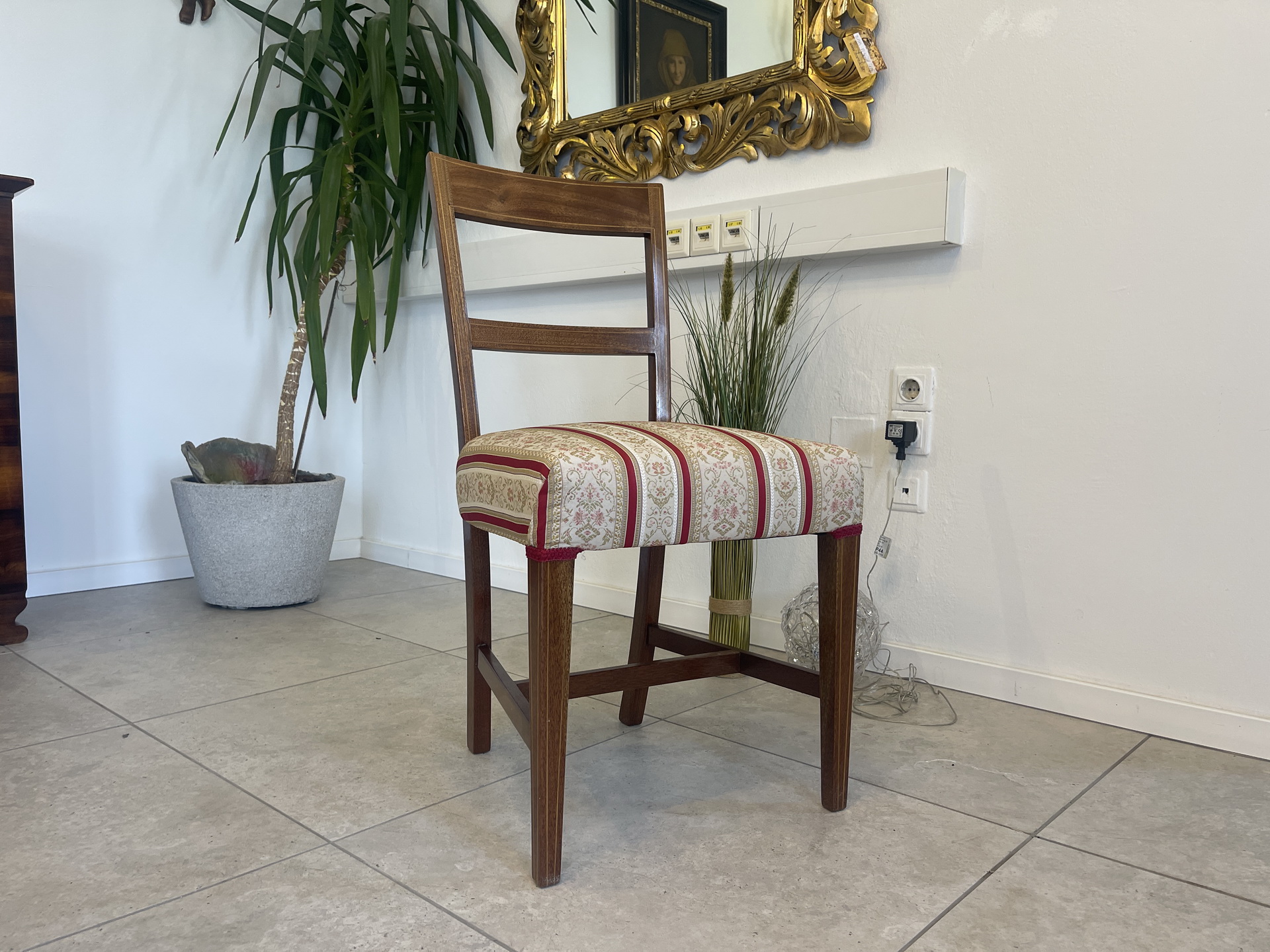 Biedermeier19 Restaurierter Englischer Sessel Nussholz Stuhl A4277