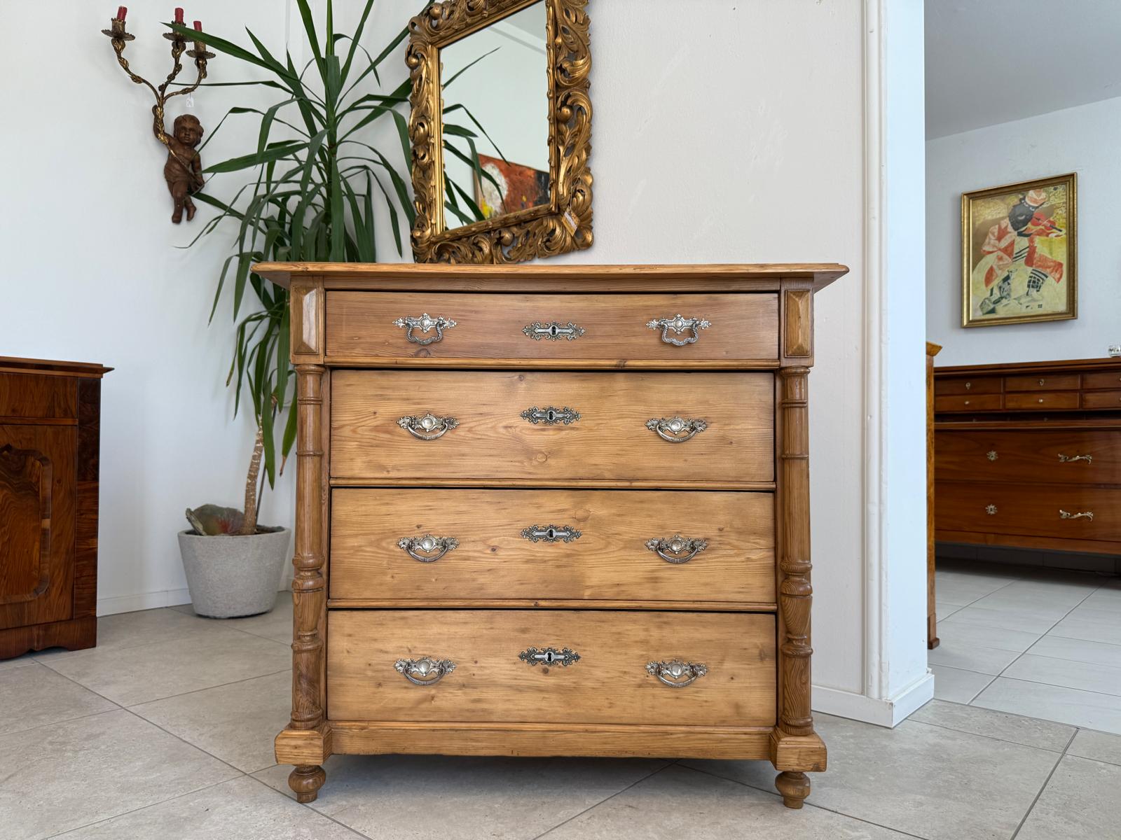 Restaurierte Gründerzeit Kommode 4 Laden Fichtenholz Bauernmöbel G1843