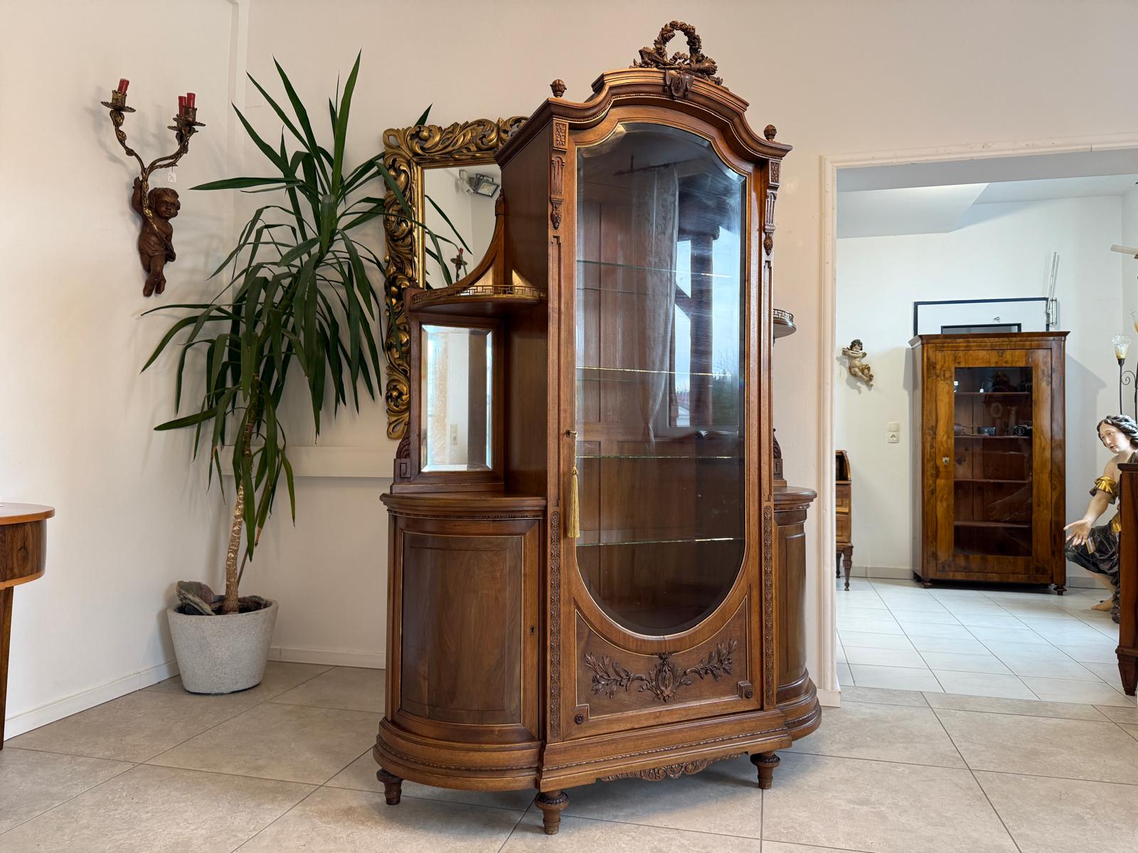 SALE Gründerzeit Vitrine Bücherschrank Sammlervitrine Antiquität G2254