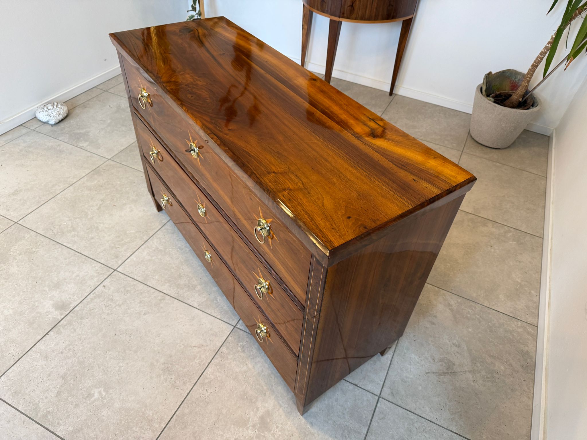 Restaurierte Biedermeier Kommode 3 Ladenkommode Nussholz Antiquität D1044