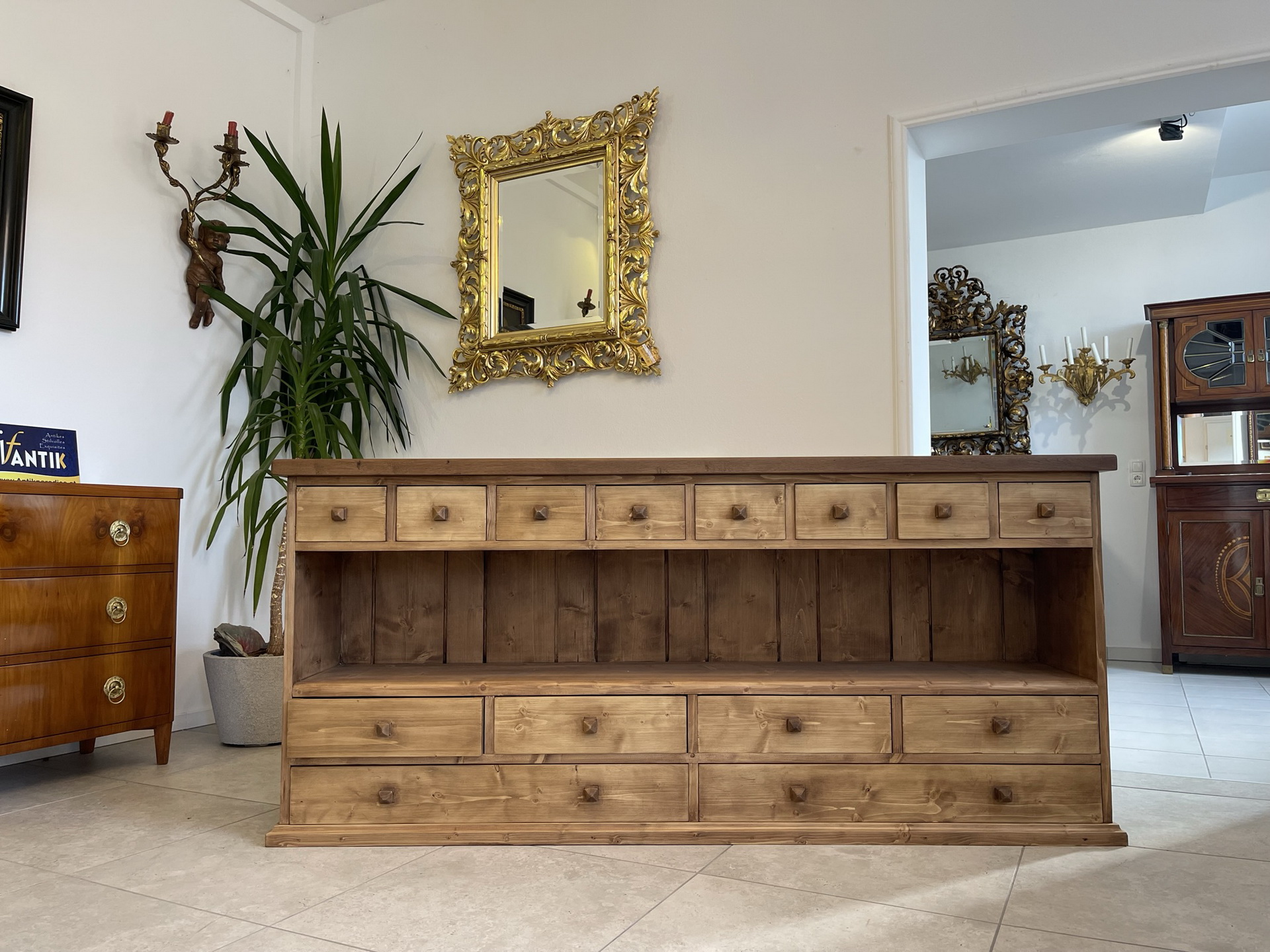 BiedermeierBarock_125 Massive 14 Laden Kommode Anrichte Sideboard B1191