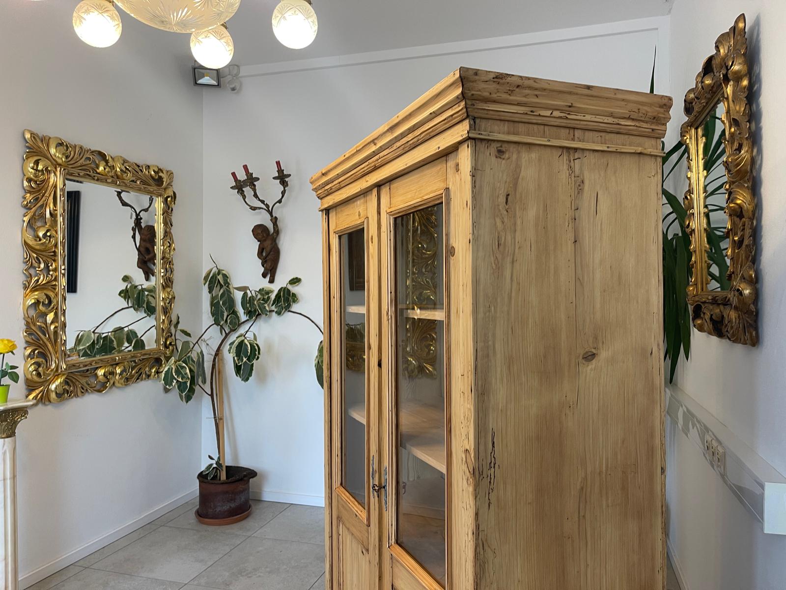 Originale Vitrine Glasvitirne Bücherschrank Bauernvitrine Antik Bauernkasten G1351