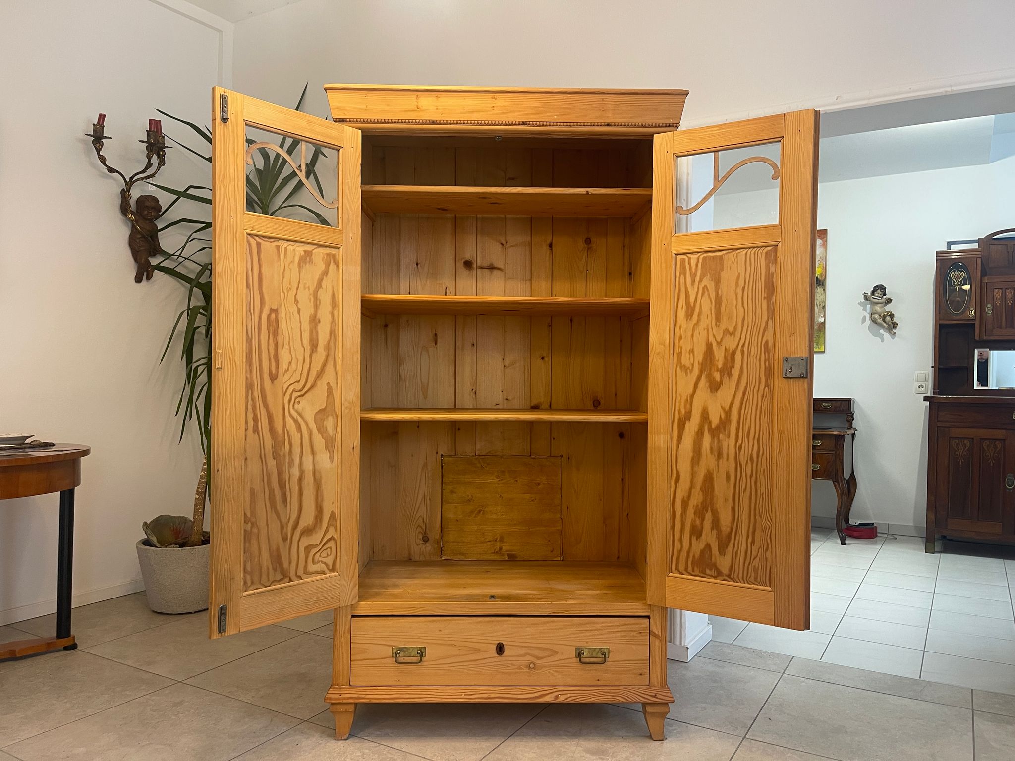 Restaurierte Jugendstil Bauernvitrine Bauernschrank Bücherschrank Antik G1296