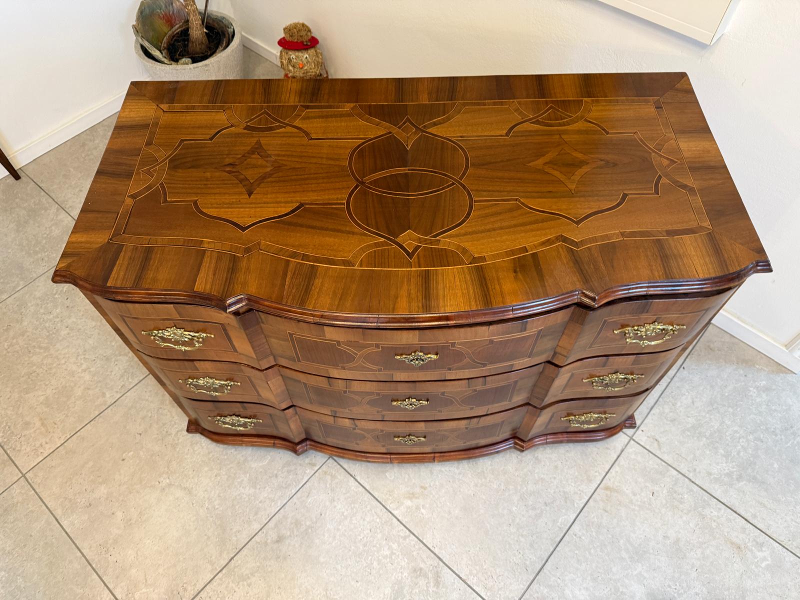 Authentische Barock Kommode Obstholz Marketerien Antiquität Nussholz  G2370