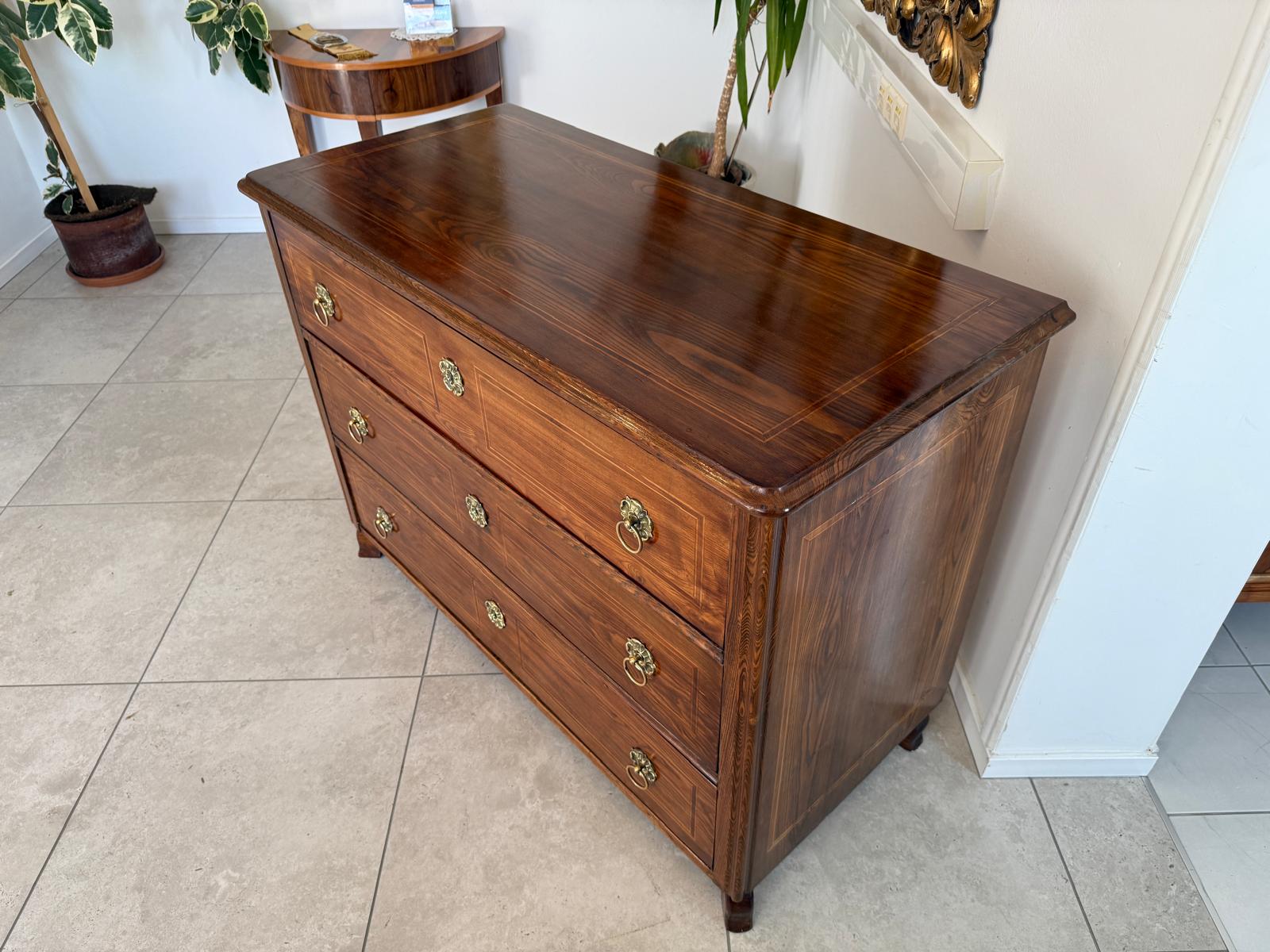 Restaurierte Biedermeier Kommode 3 Ladenkommode Nussholz Antiquität G2213