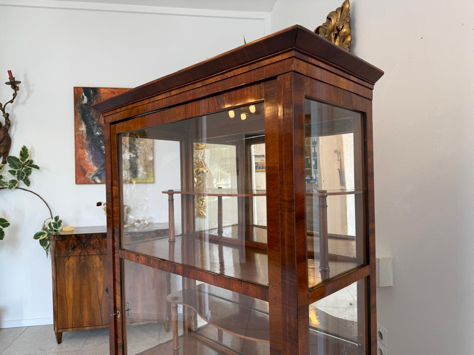Restaurierte Stilvitrine Biedermeier Glasschrank Bücherschrank G2014