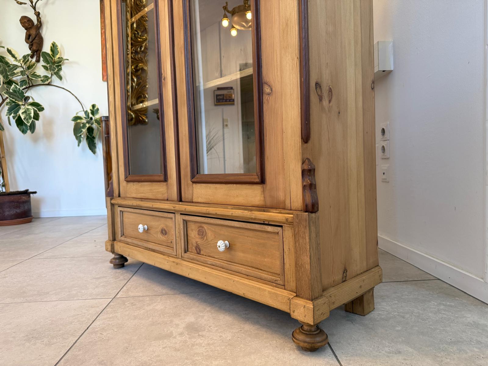 Originale Vitrine Glasvitrine Bücherschrank Bauernvitrine Antik Bauernkasten G1933