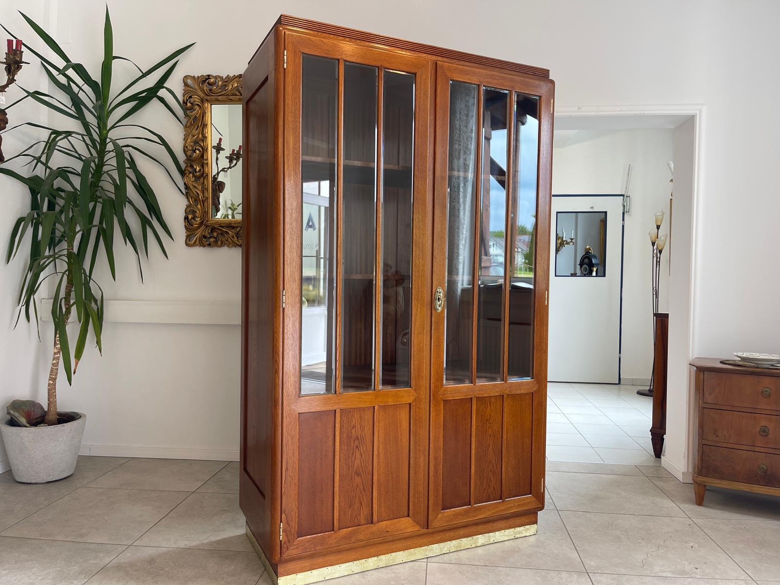 SALE Resturierte Vitrine Bücherschrank Jugendstil Glasschrank G1689