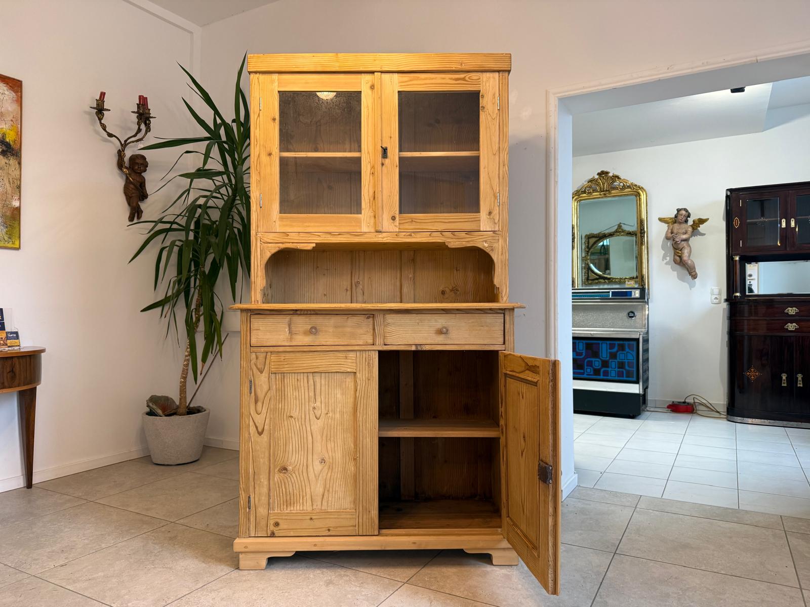 Jugendstil Küchenbuffet Küchenschrank Küchenkredenz Weichholz D1088