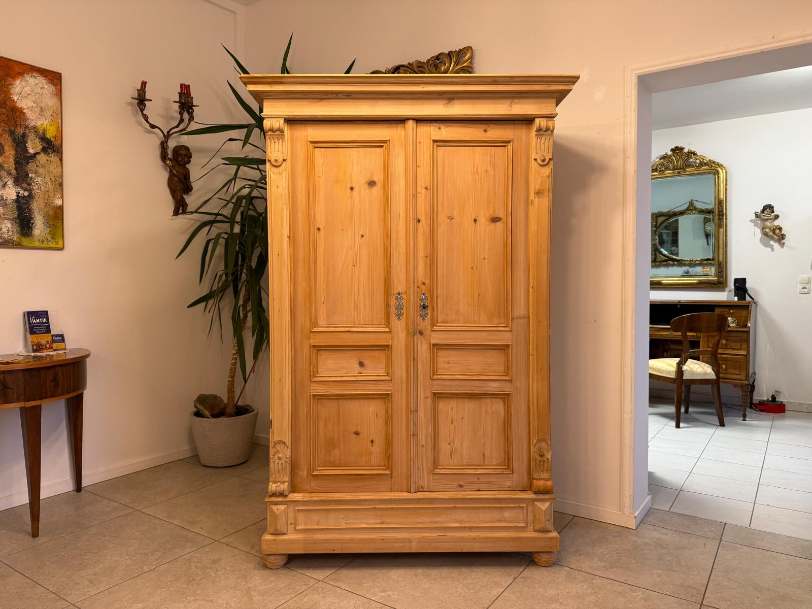 Originaler 2 türiger Bauernschrank Gründerzeit Naturholzschrank G2398