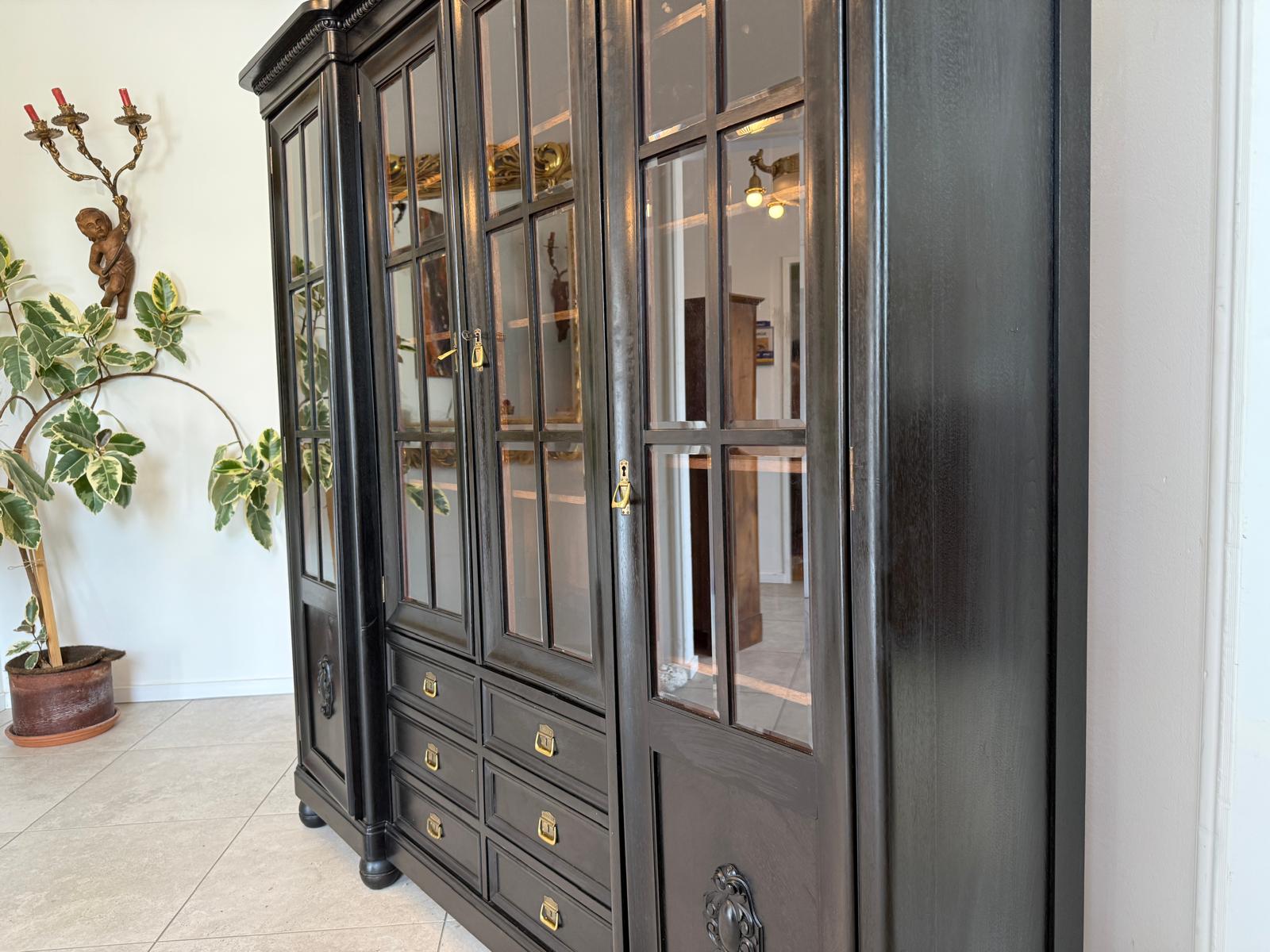 Traum Jugendstil Bücherschrank Büchervitrine Vitrine G1917
