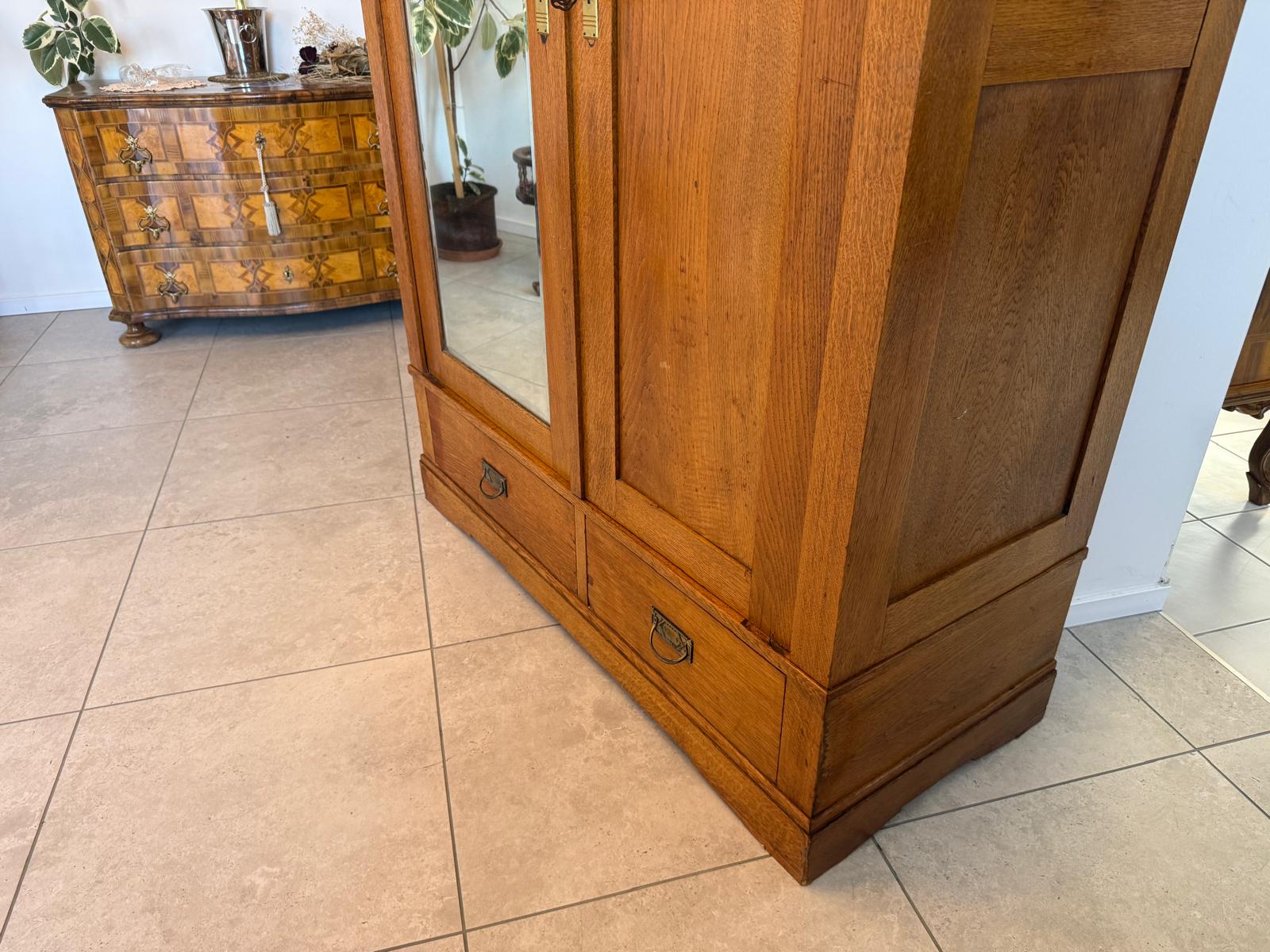 Originaler Jugendstil Garderobenschrank Spiegelschrank D2786