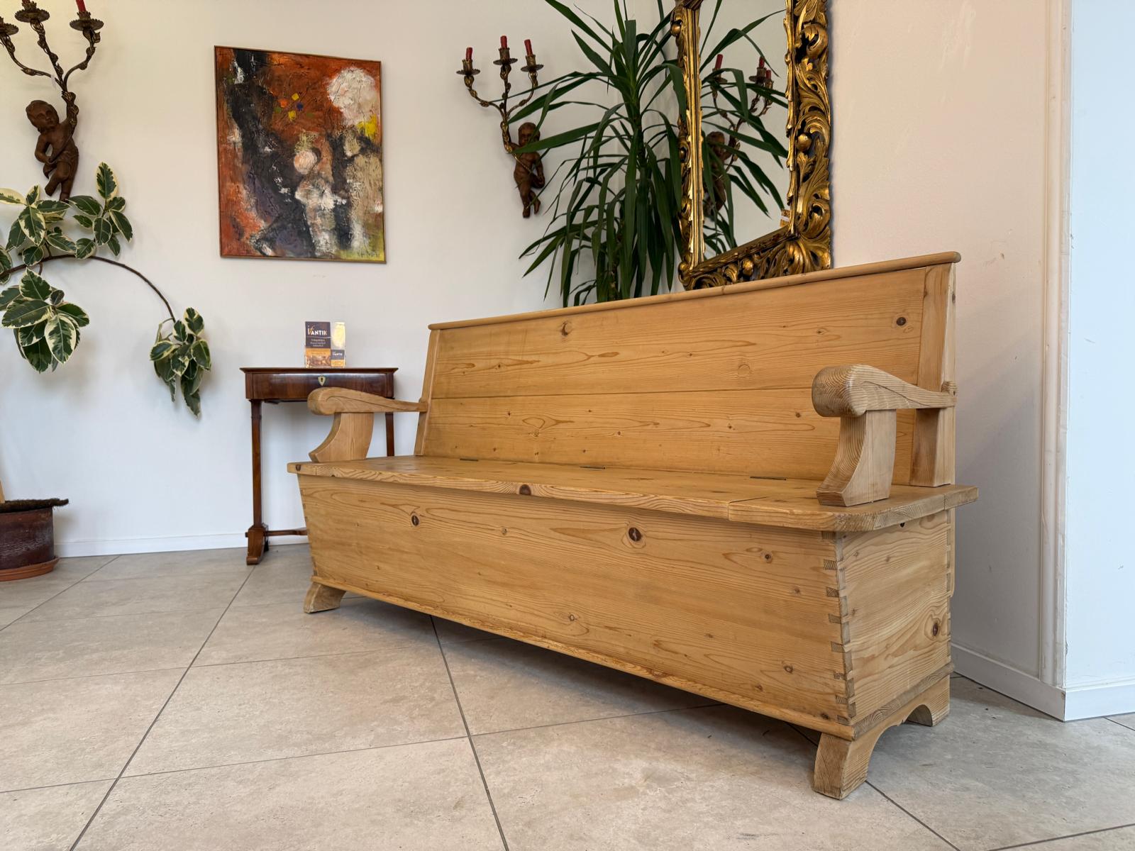 Antike Jugendstil Truhenbank Landhausbank Küchenbank breite 183cm D1221