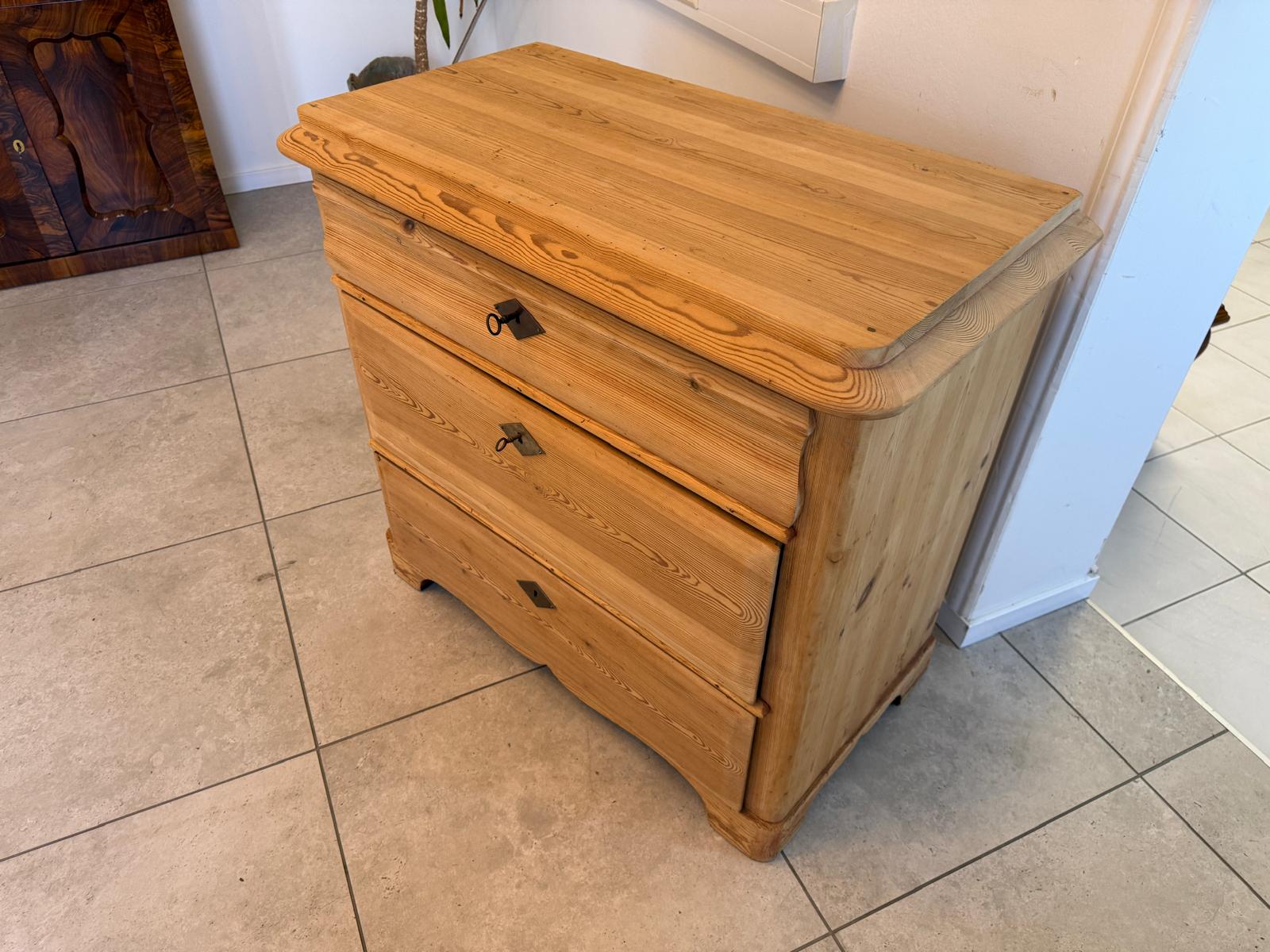 Biedermeier Kommode 3 Ladenkommode Antik Original D2424