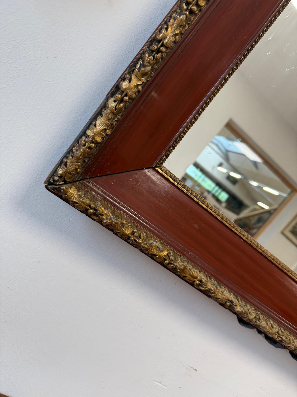 Biedermeier Spiegel Wandspiegel Original Nussholz Furniert Antiquität D2503