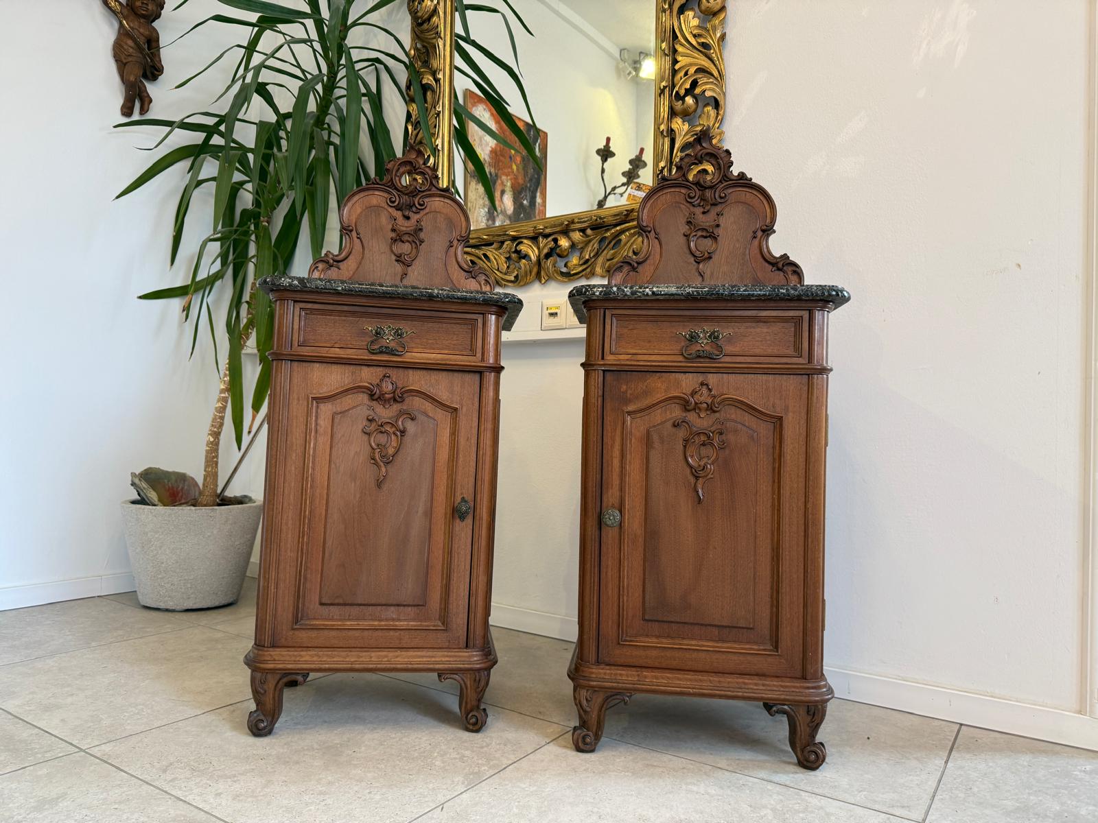 Originales Pärchen Gründerzeit Historismus Nachtkasterl Pfeiferlbarock  Antiquität D1030